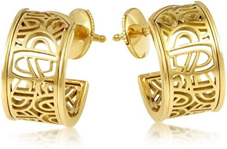 Wire Heart Framework 18K Yellow Gold Hoop Earrings
