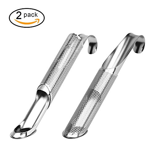 2 PCS Stainless Steel Mesh Tea Infuser, Tea Filter, Premium Reusable Pipe Stick Tea Maker with Hook, Upgraded Tea Steeper Strainer for Loose Tea Leaves, Herbs
