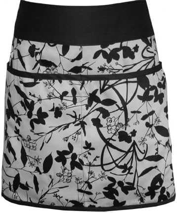 A Greener Kitchen AP013 Organic Cotton Half Apron - Whispering Grass Black and White