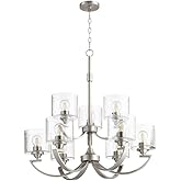 Quorum International Dakota 9-LT Chandelier - Satin Nickel - 6202-9-65, Silver