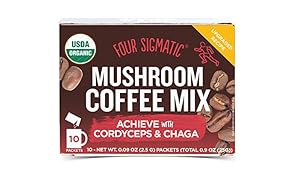 Four Sigmatic Mushroom Coffee, USDA Organic Coffee with Cordyceps and Chaga mushrooms, performance, Vegan, Paleo, 10 Count