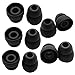 10pcs Double Flange Earbuds for Powerbeats 2 Wireless Headphones Replacement Silicone Eartips (Black)