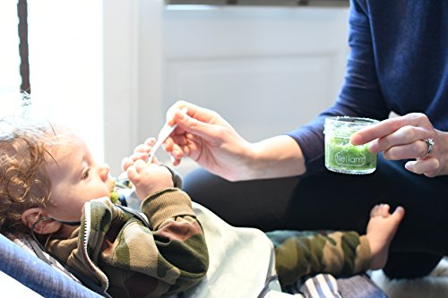 Nellam Baby Food Storage Containers - Leakproof, Airtight, Glass Jars for Freezing & Homemade Babyfood Prep - Reusable, BPA Free, 4 x 4oz, 4 x 8oz Set, that is Microwave & Freezer Safe
