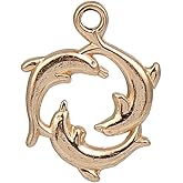 Worlds 30PC Gold Plated Dolphin Alloy Charm Pendants for DIY Bracelet Necklace Jewelry Craft Making 21mm x16mm