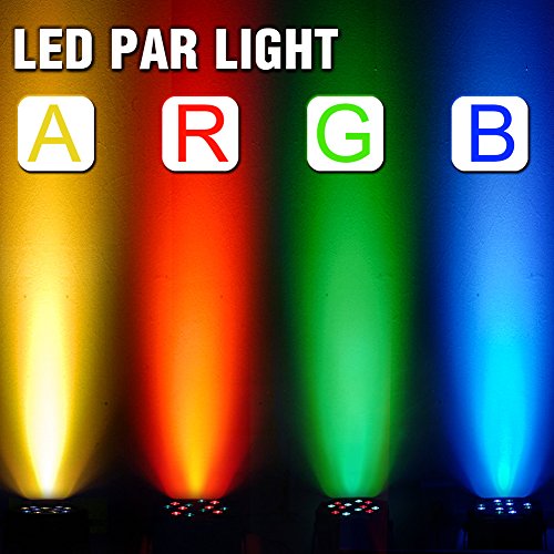 Led Stage Lighting, 18W RGB Par Lights with DMX512 and Sound Activated Uplighting for Wedding Church DJ Birthday Christmas Party Wall Wash Light - Thumbnail 3