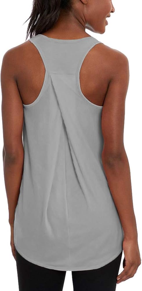 Mippo Workout Tops for Women Yoga Shirts Loose Fit Athletic Racerback Tank Tops Gym Clothes: Clothing