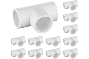 TIANTIANUP 12-Packs 3/4 inch Tee PVC Fitting 3 Way Furniture Grade Pipe Elbow Connector for DIY PVC Shelf Greenhouse Pipe Fittings
