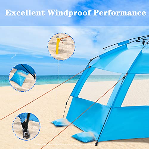 NXONE XL Pop Up Beach Tent, Deluxe Sun Shade Shelter for 4 Person, UPF