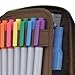 LIHIT LAB Large Capacity Zipper Pencil Case For School Office College, Big Capacity 4 Compartments Pencil Bag Holder Adults Teen Boys Girls, Travel Cosmetics Storage, Brown (A7551-9)