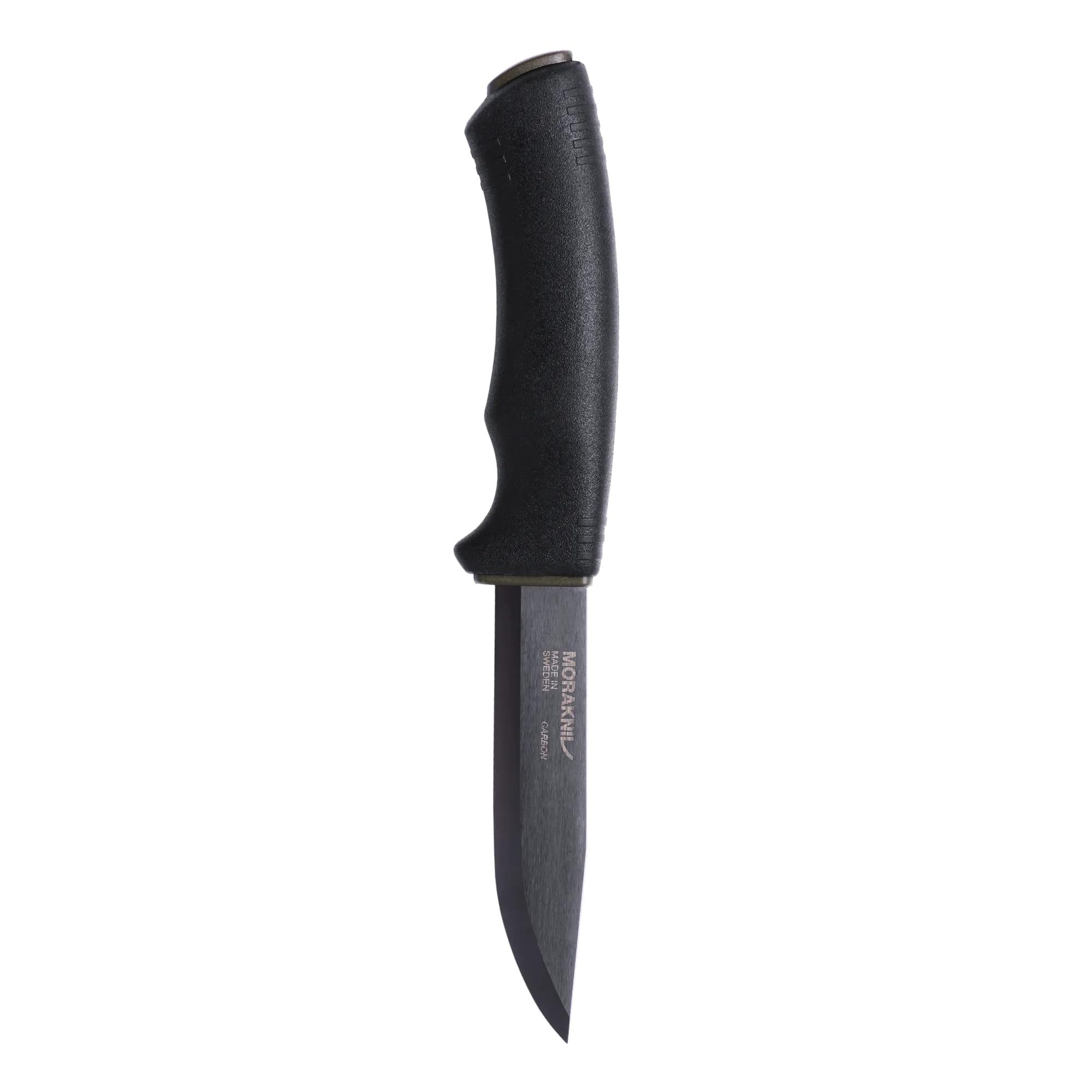 Morakniv Bushcraft Survival BlackBlade™ Cuchillo de hoja fija con hoja de acero al carbono con funda y encendedor, negro, 4,3 pulgadas