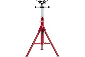 2-Piece Pipe Stand Set, 2 Ball Transfer Heavy-Duty Adjustable Pipe Jack Stand, V-Head Support for Welding, Pipe Threading, Co