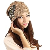 haoricu Women Hat, Winter Women's Fashion Lace Butterfly Sequins Snapback Ladies Turban Cap