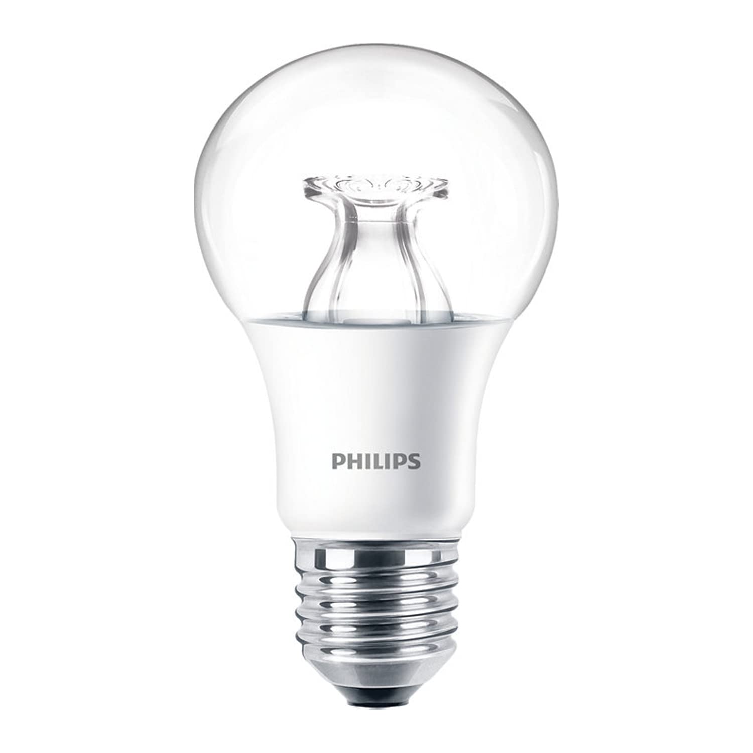 PHILIPS Pack of 10 x Master 8W (60W Replacement) A60 LED Bulb, E27 Edison Screw, Dim Tone, Warm 2200K-2700K, Clear Lamp, UK (10)