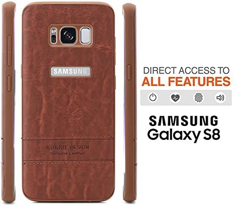 KUKRIE Premium Plain leatherite Back Cover Case for Samsung Galaxy S8 - Brown
