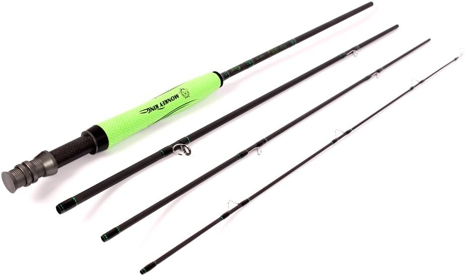 ICEWEI Travel Fly Fishing Rod and Reel Combos 4Piece Fishing Rod Blanks with 5-6wt Fly Fishing Line Weights Trout Salmon Fly Fishing Reels Pole Outfit in Lake Stream