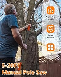 Buyplus Pole Saw for Tree Trimming, 5-20 Foot
