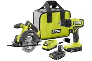 RYOBI ONE+ 18V Cordless 2-Tool Combo Kit with Drill/Driver, Circular Saw, (2) 1.5 Ah Batteries, and Charger
