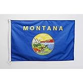 Montana NAUTICAL Flag 18'' x 12'' - US state of Montana flags 30 x 45 cm - Banner 12x18 in for boat - AZ FLAG