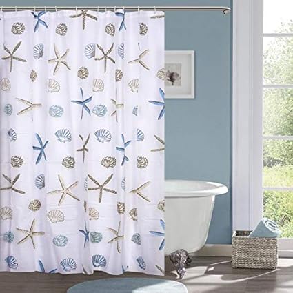 TIB PVC Waterproof Designer 7 feet Shower Curtain (1 Pcs)