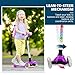 BELEEV Scooters for Kids Ages 3-12, 3 Wheel Kick Scooter for Toddlers Girls Boys, Adjustable Height, Lean to Steer, Extra-Wide Deck, Light Up Wheels, Lightweight Push Scooter for Children (Purple)