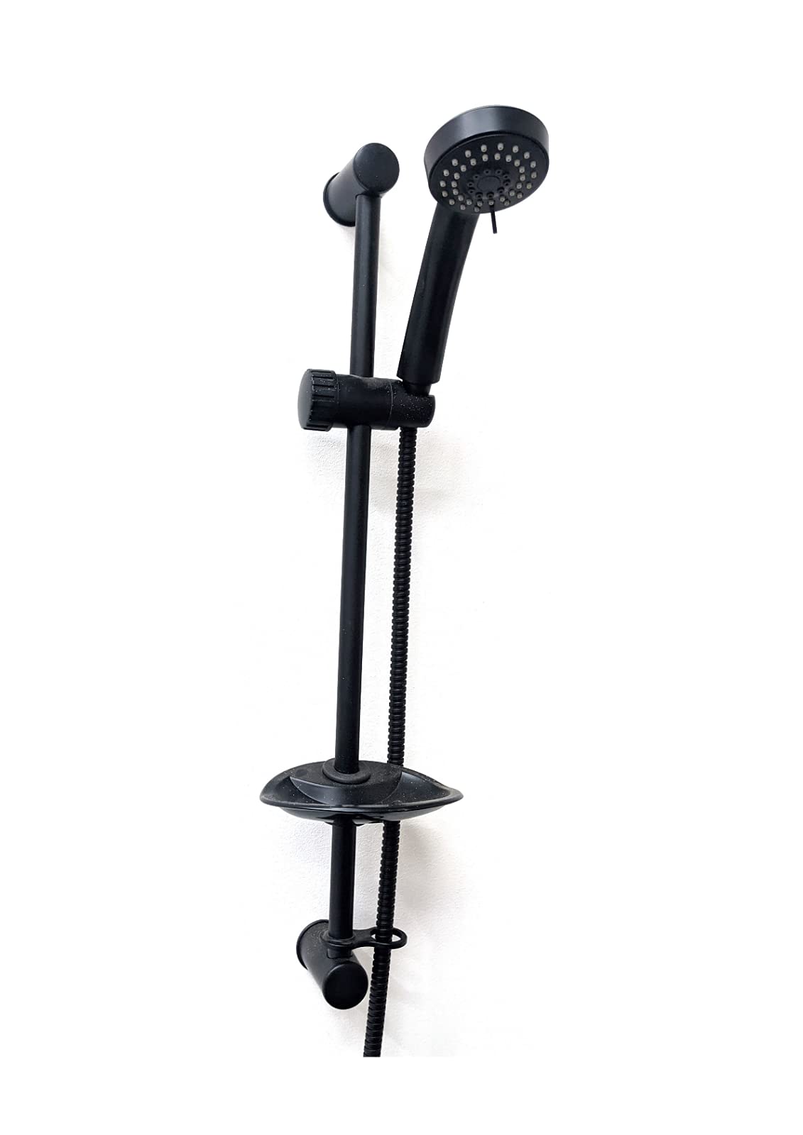 Noir Black Shower Slide Rail Kit | Adjustable Riser Rail | Shower Head & Hose Pipe Bracket | Matt Black