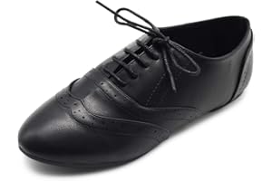 Ollio Women's Shoe Classic Lace Up Dress Low Flat Heel Oxford