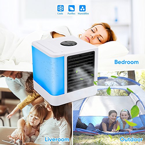 VANTAKOOL Personal Space Air Conditioner, 1 Mini USB Personal Space Air Cooler, Humidifier, Purifier, Desktop Cooling Fan for Office Household Outdoors - Thumbnail 2