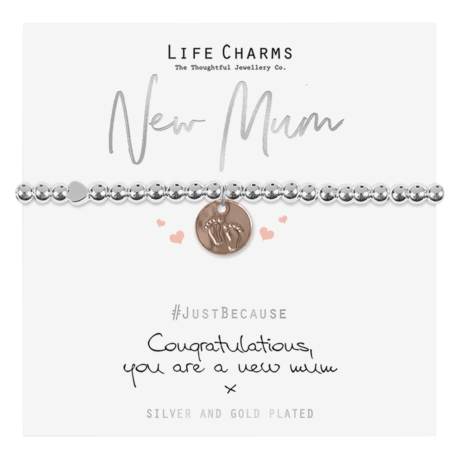 Life Charms Women Jewellery New Mum Bracelet Footprint Wristband Ladies Gift