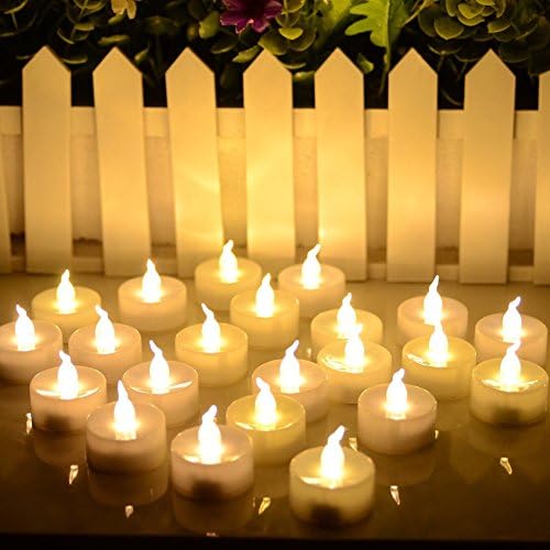 LED Tea Light, 24 Pack Flameless Flickering Battery Operated Tea Candle, Small Outdoor Bright Warm White Flickering Bulb For Party, Wedding, Holiday, Halloween Decor By Lemon Hour