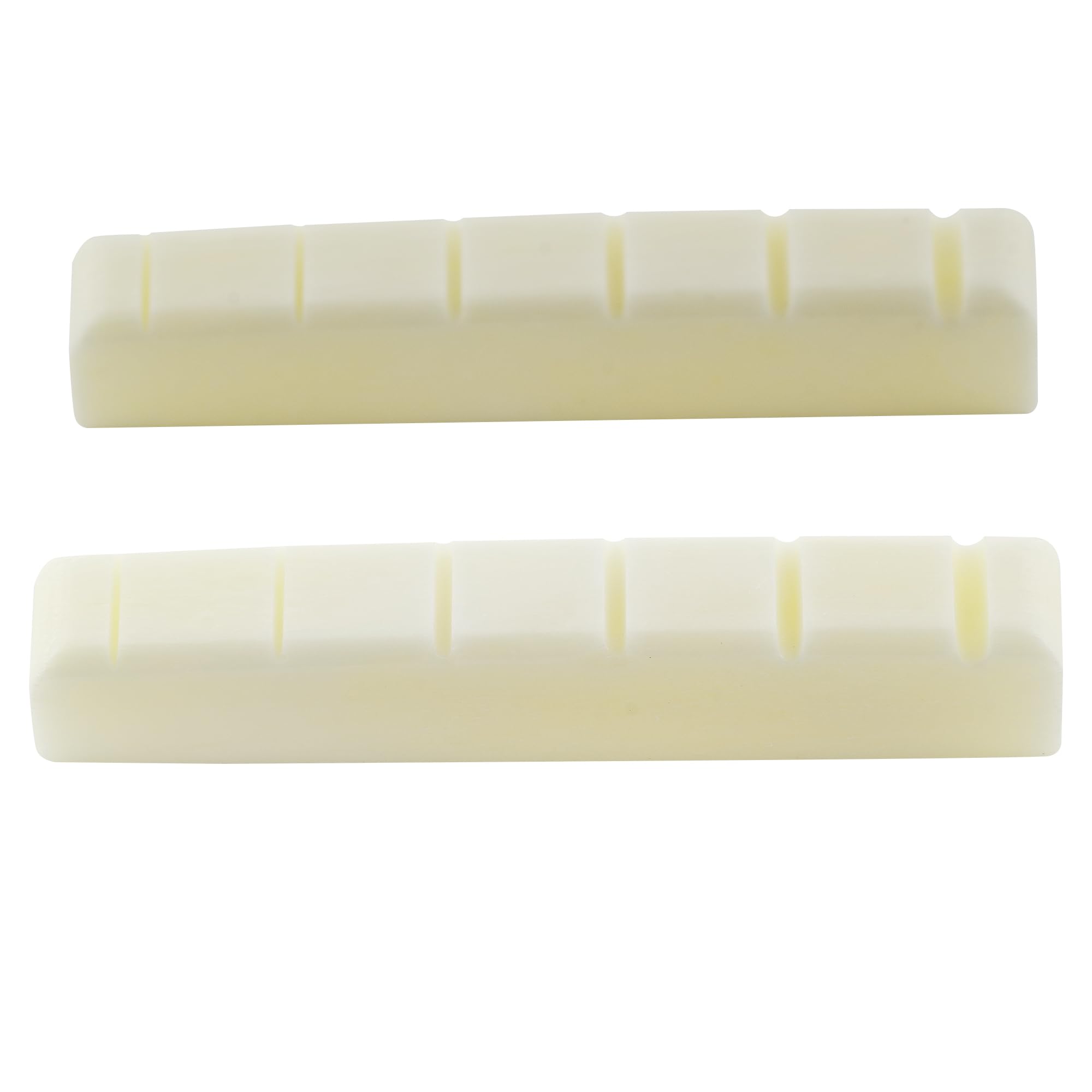 Musiclily Pro 42.95mm Slotted Electric and Acoustic Guitar Bone Nut for 6-String Ibanez and PRS, Ivory(Set of 2)