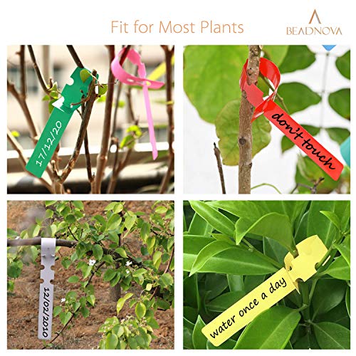 BEADNOVA Tree Tags Plastic Plant Labels Wrap Around Hanging Tags Tree