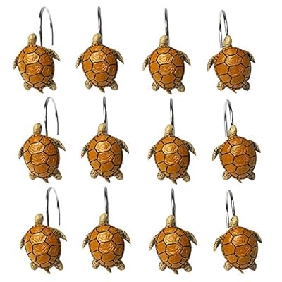 ChitNew8 Turtle Shower Curtain Hooks Rings - Beach Ocean Theme Home Turtle Shower Curtain Rings Decor Accessories… 51 XZc19gSL