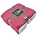 Tirrinia Super Soft Velvet Plush Throw Blanket 50”x 70”, Reversible Fuzzy Solid Blanket, All Season Bed Throw TV Blanket Wine