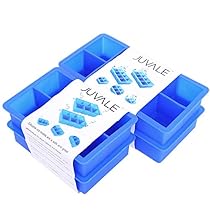 Giant Ice Cube Maker Silicone Mold Trays - Set of 4 Trays - Perfect for Highball Glasses, Pairing with Scotch, or Whiskey -Keeps Drinks Chilled for Hours -Makes a Total of 28 Extra Large Ice Cubes, 2