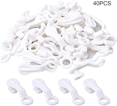 Ruix Curtain Glider Hooks Plastic Curtain Rail Track Gliders Hook