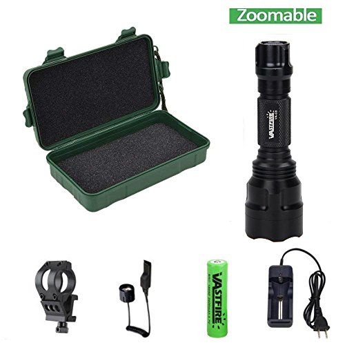 150 yard Single Mode Tactical Flashlight 500 Lumen White LED light with Offset Mount Rifle Airsoft AR 15 Shotgun Coyote Hog Pig Varmint Predator Hunting Shooting Tactical Use (white)