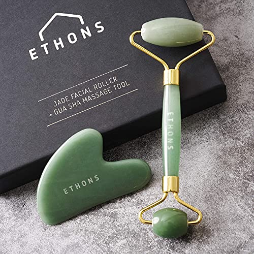 ETHONS Jade Roller & Gua Sha 2 in 1 For Face Premium Construction