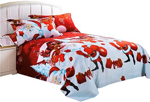 swrose Cartoon Merry Christmas Santa Claus Comfort Bedding Sets (King, Snow)