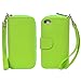 Pooqdo (TM) 2015 Newest Magnetic Zip Flip Wallet Leather Card Case Cover for Iphone 5 5g 5s (green)