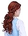 HDE Womens Adult Belle of The Ball Princess Wig Prestyled with Curl and Braid Brown