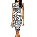 haoricu Women Dress, 2017 Black Vintage Print Elegant Slim Sleeveless Pencil Women Dress (S, Black)