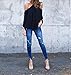 ABD Women's Chiffon Off Shoulder Halter Neck Long Sleeve Shirt Blouse Top Black Medium Black