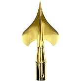 FRF FLAG Gold Brass Army Spear for Indoor Flag Pole Topper or Parade Flagpole Finial Topper, for 1-inch Diameter Flagpoles