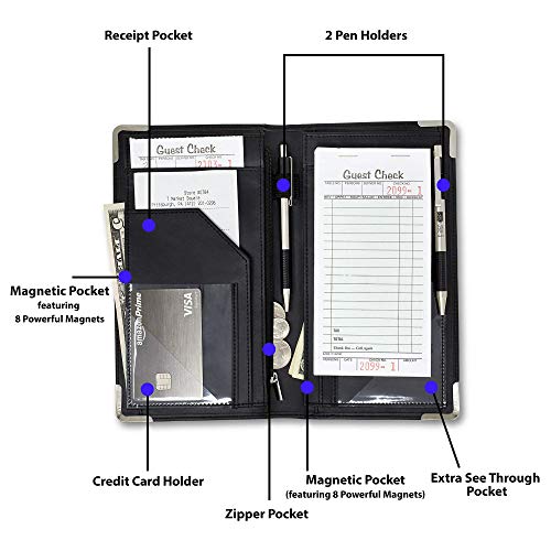 Brinero Premium Server Book, Newly Improved Bulk Pockets for