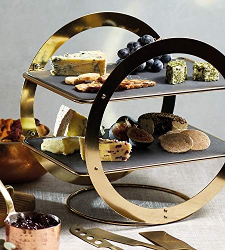 Artesà Wheel Frame Food Display Stand, Brass Finish, 31.5x22.5x30cm, Gift Boxed, Black, Gold, 31.5 cm - Image 4