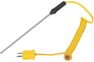MECCANIXITY K Type Surface Thermocouple Probe 3x150mm Handheld Needle Tip Temperature Sensor -50 to 1200°C(-58 to 2192°F)