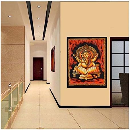 Denika Handicrafts Lord Ganesha Tapestry Bohemian Wall Hanging, Psychedelic Wall Art, Dorm Décor Throw, Indian Wall Tapestries Art
