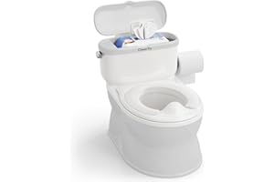 CheerTry 2-in-1 Toddler Potty Training Toilet - with Detachable Training Seat, Realistic Flushing Sound for Boys & Girls Ages 1-3 with Wipes Storage, Toilet Paper Holder