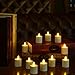 TELOSMA Rechargeable LED Tealight Votives Candles with Moving Flame Wick and Remote Control Set of 12