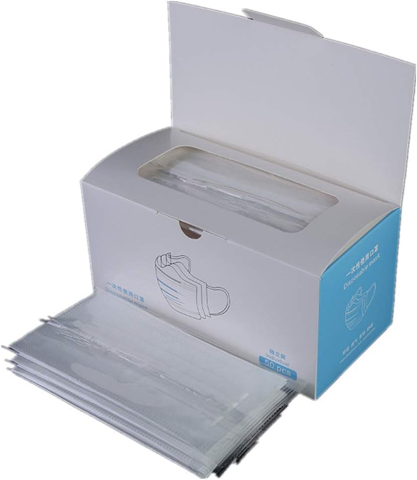 Feternal Disposable Medical Mask - 3-Layer Protective Face Mask for Dust, Flu, Surgical Dental, Cleaning, Construction, Travel, Allergy Mask - Hypoallergenic (Individual Package)